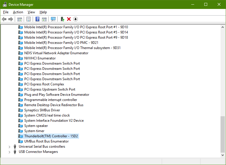 thunderbolt port in device manager
